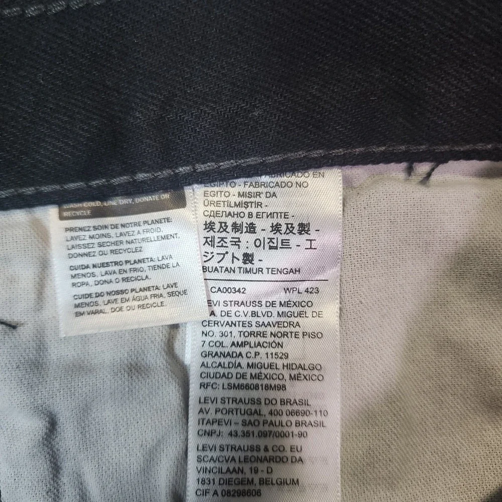 Levis 501 Button Fly Jeans Mens 40x32 Black Original Fit Denim Casual Cotton NWT